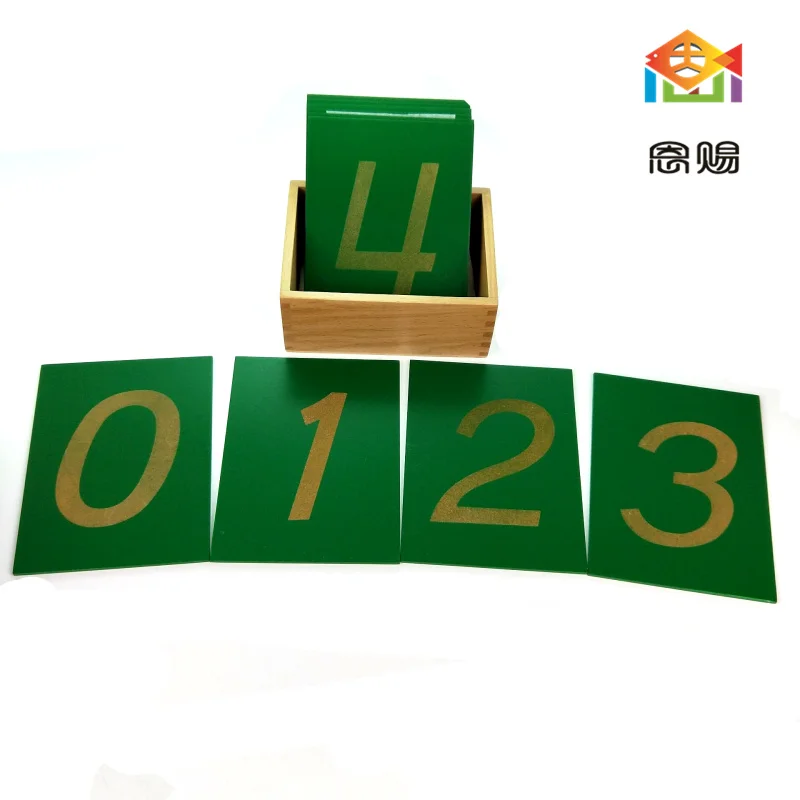 몬테소리 아기 장난감 수학 9x12cm 나무 사포 번호 0-9 녹색 보드 유아 교육 유치원 훈련 어린이 장난감