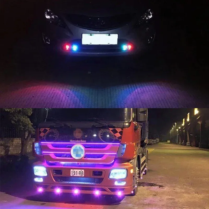 2pcs Auto LED 18MM Eayle Eye Light Daytime Running Light Ultra-thin Reversing Light Car Universal Motorcycle License Number Lamp