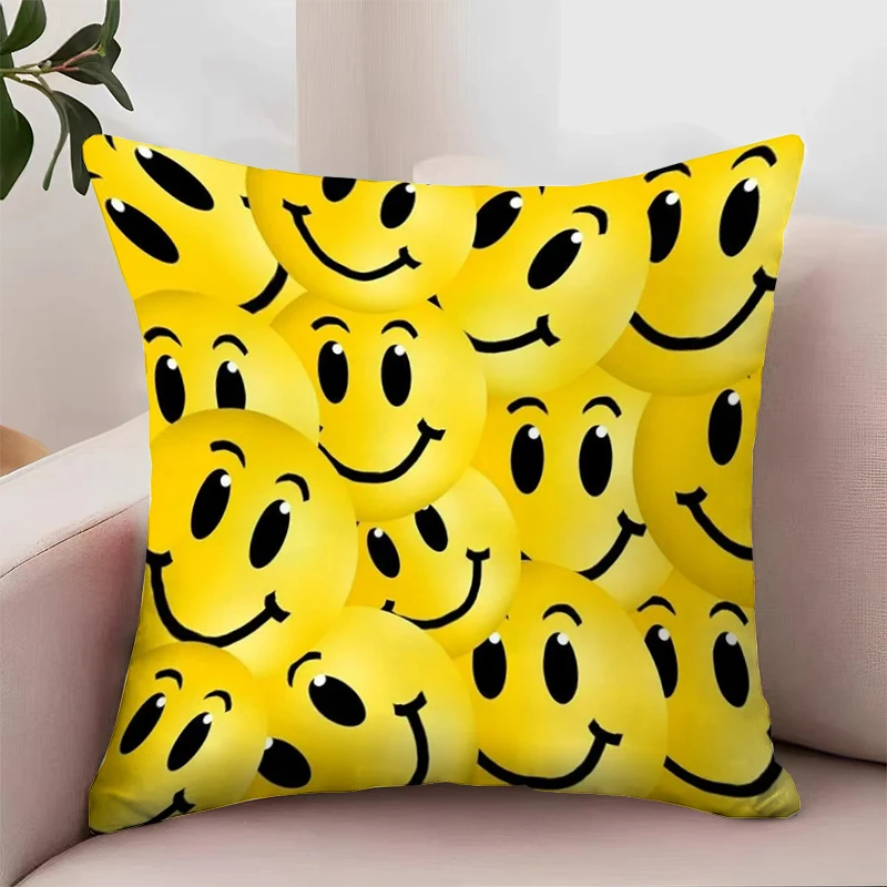 Be Happy Face Cushion Cover 45x45 Cushions Covers for Decorative Cushions Pillowcase 40x40 Home Decoration Pillow Cases 45x45