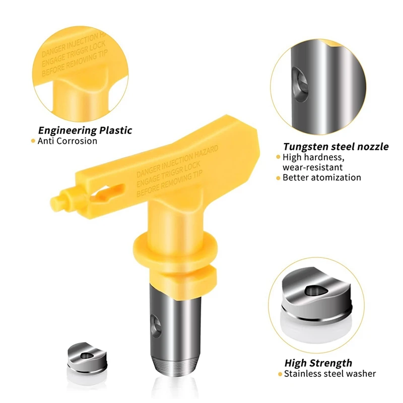 3Pcs Spray Tips Airless Paint Spray Sprayer Tip Guard Nozzle Seat Replacement For Airless Spray Paint Tip Nozzle 415/515