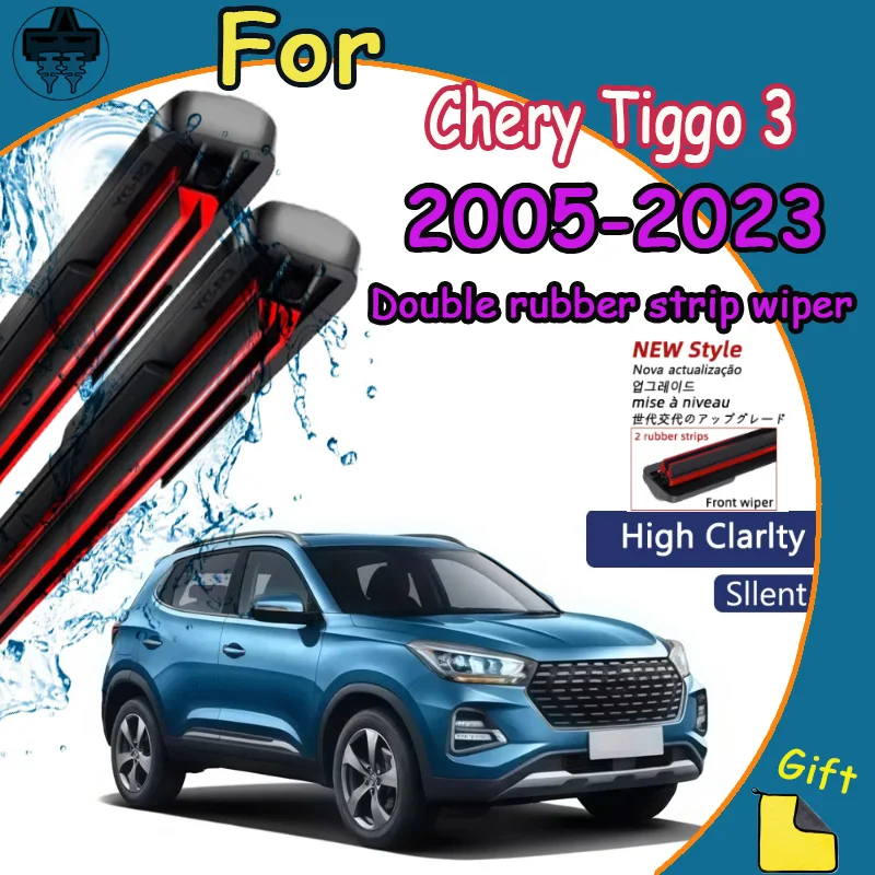 

All-Weather Performance Windshield Wiper Blades Exact Fit For Chery Tiggo 3 2005-2023 Quiet Set of 2 Front Wiper Blade