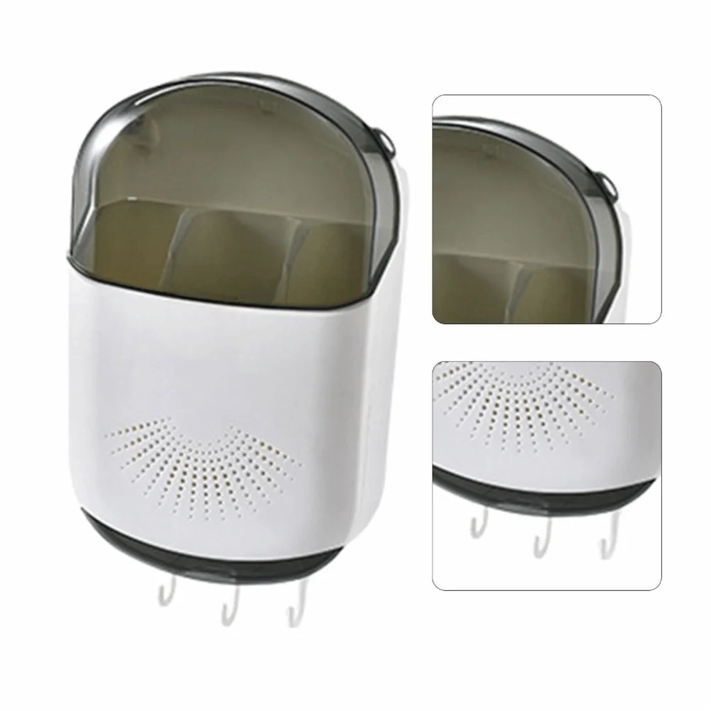 Resin Chopstick Holder Partition Design Hollow Drain Hole Kitchen Organizer Practical Burr Free Surface Utensil Storage Basket