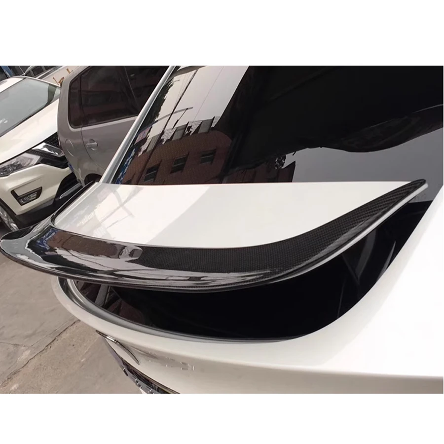 For Tesla Model X High quality RZ style Carbon Fiber Tail fins Rear Trunk Spoiler Guide Wing Rear Wing Diverter Body Kit