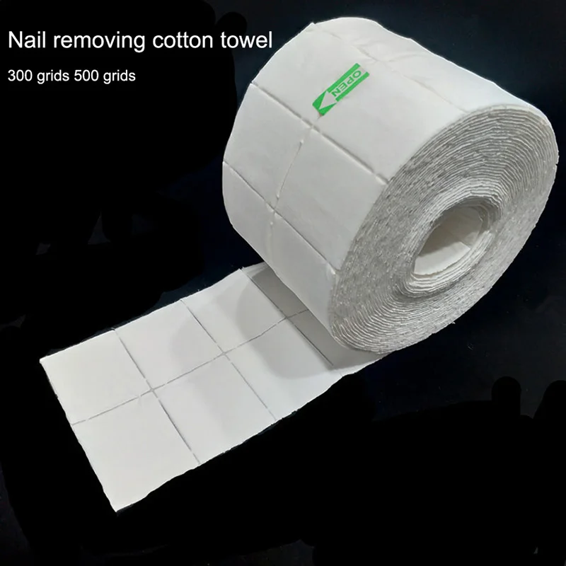 مزيل الأظافر أوراق تنظيف الأظافر مزيل ماكياج منشفة 300 ، 500 ورقة لفة منشفة مزيل الأظافر القطن مسمار تنظيف أداة