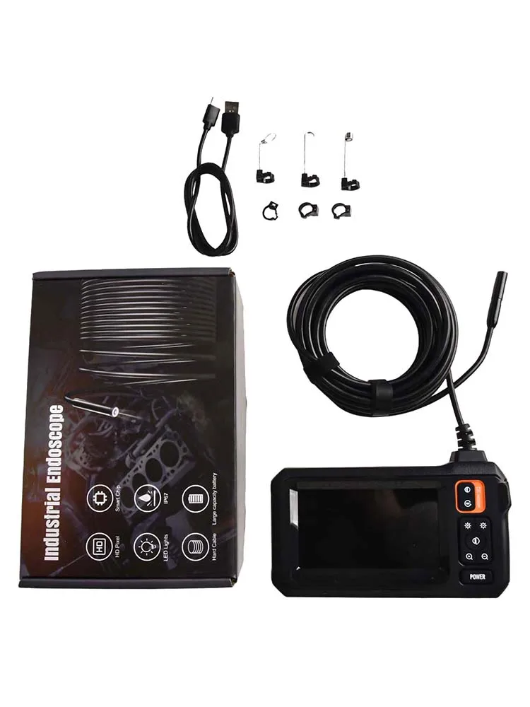 Pantalla de 8mm 1080P HD IP67 cámara boroscopio de inspección de tuberías de coche impermeable cámara boroscopio de tubería óptica con 8 luces LED