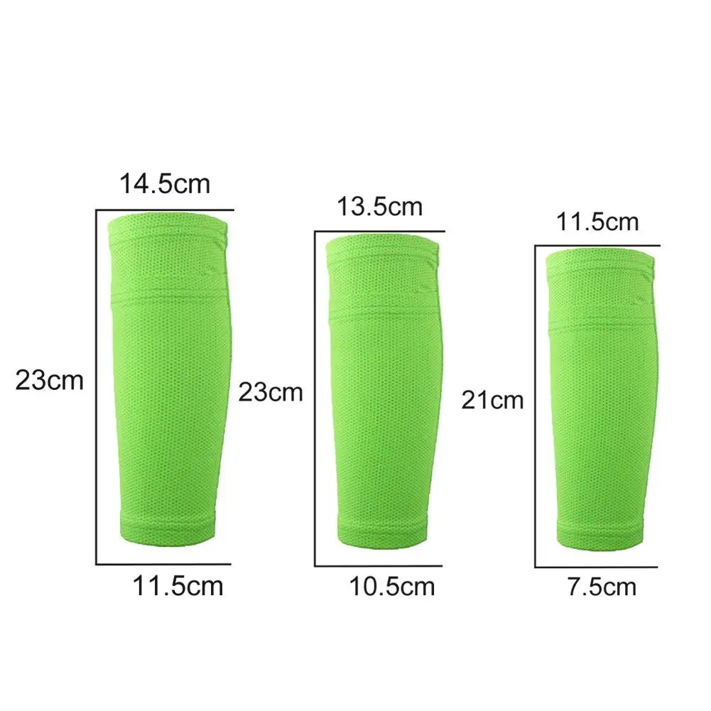 1 Pair Football Shin Guard with Pocket Breathable Nylon MTB Kickboxing Calf Sleeve for Men