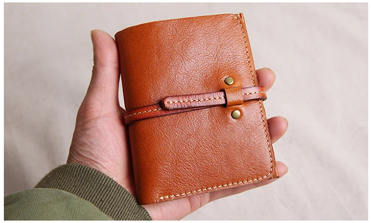 Mini Wallet Men's Small Purse Short Multi-card Coin Purse Simple Young Students Vertical Buckle Wallets Handmade Soft Leather