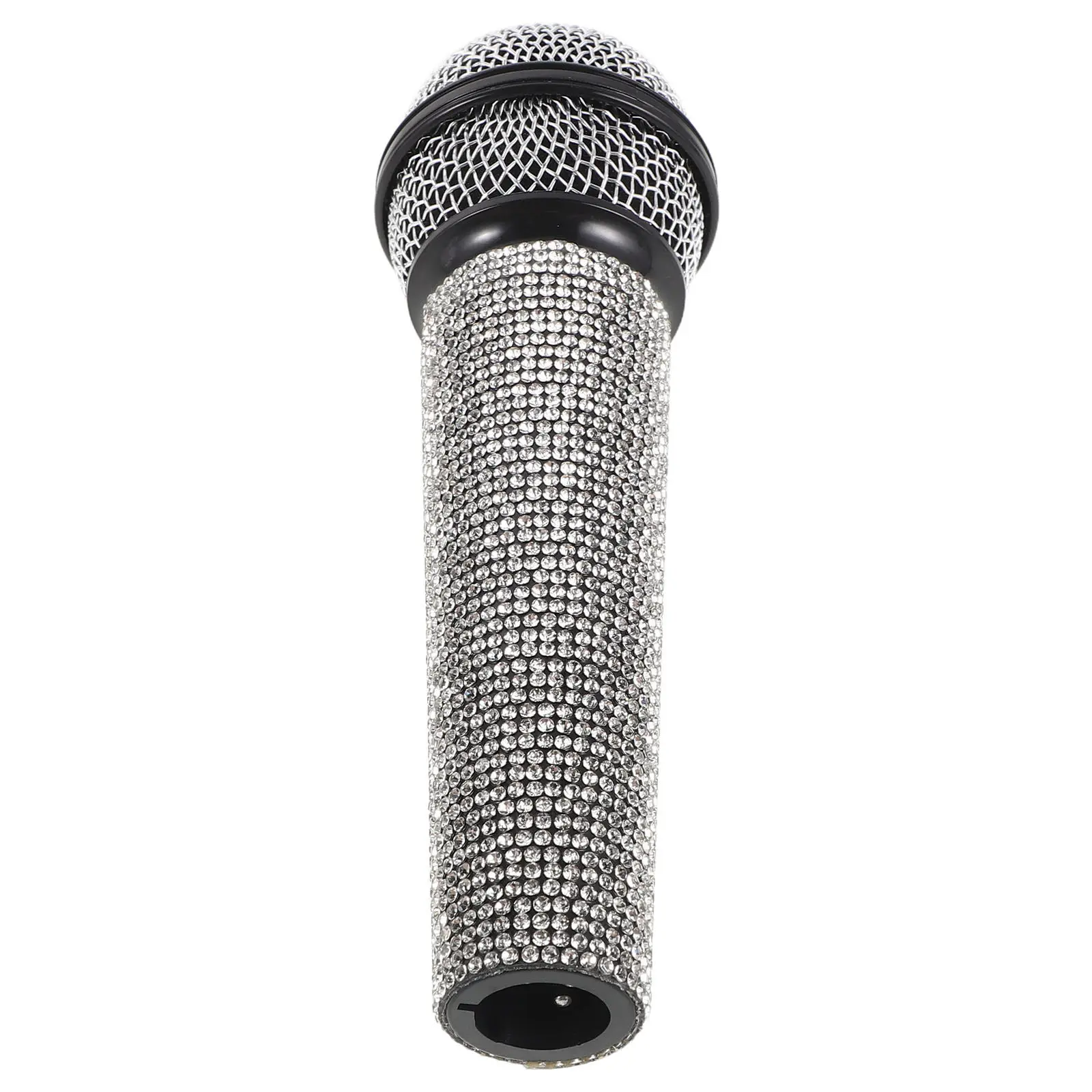 

Rhinestone Microphone for Kids Pretend Play Sparkly Stage Performance Prop Lightweight Plastic Favor Microphone