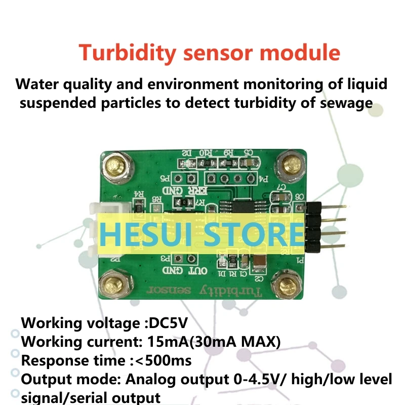 Turbidity sensor Kit Liquid suspended particles Water quality environmental monitoring test sewage turbidity module