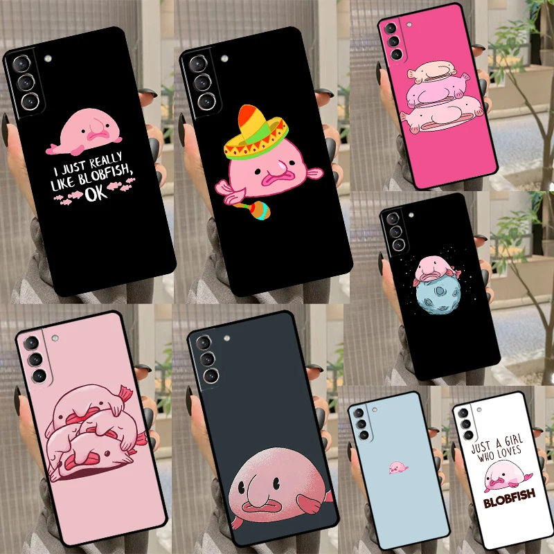 Cartoon Blobfish Soft Case For Samsung Galaxy S20 FE S21 S22 S23 Ultra Note 20 S8 S9 S10 Note 10 Plus Coque