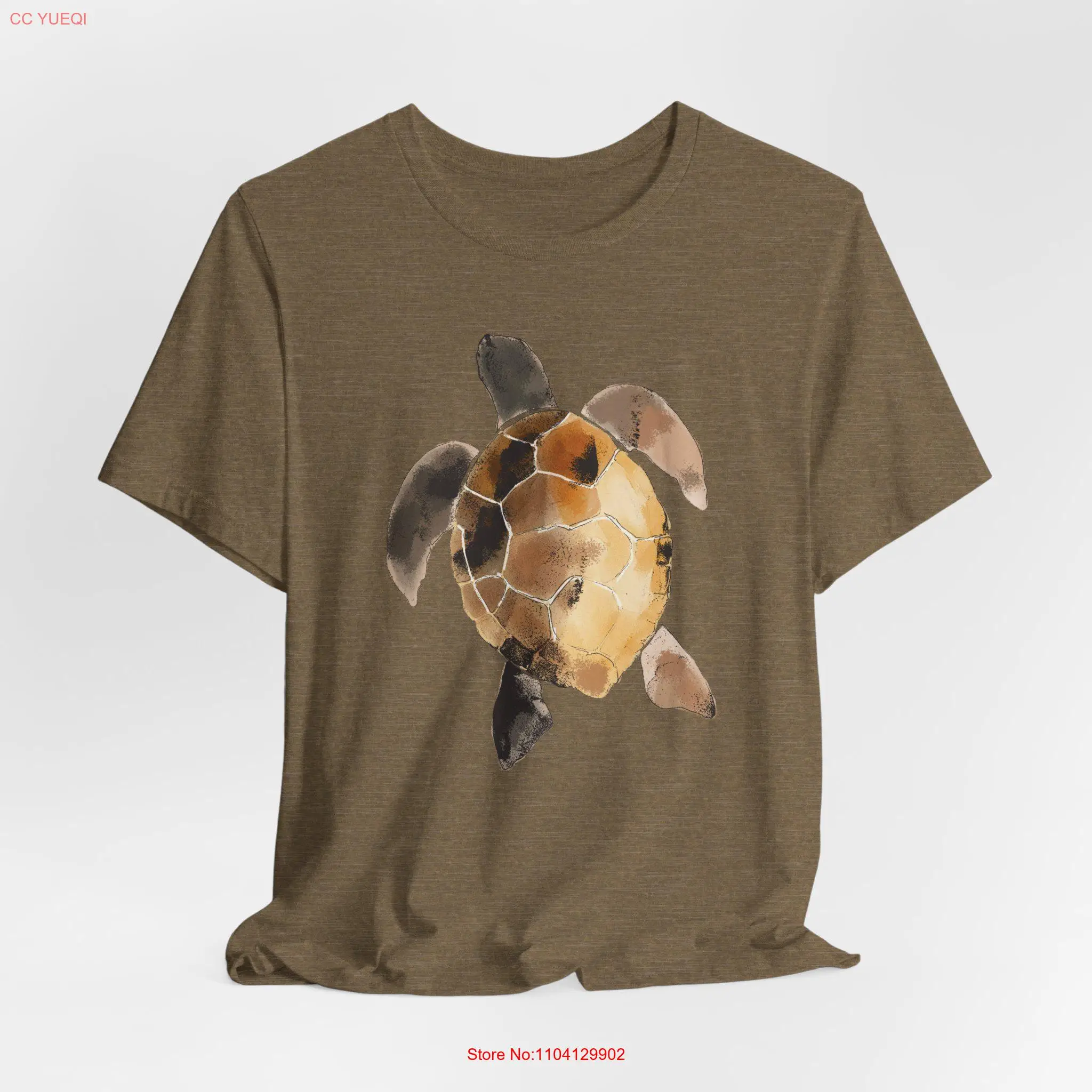 Sea Turtle AbstracT T Shirt Lovers Animal Vintage Style for Her long or short sleeves