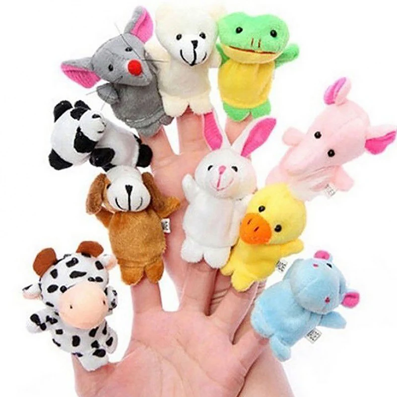 Muñeca de mano de dibujos animados, marionetas de dedo, juguete de felpa, títere de dedo, pequeño, Mini juguete para la yema del dedo