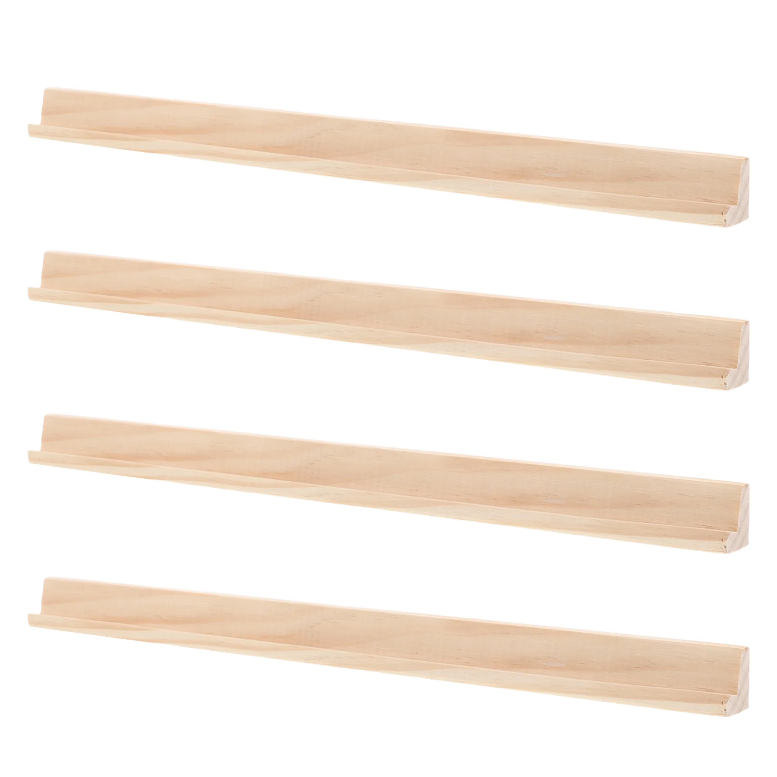 

4 Pcs Domino Base Mexican Train Racks Tray Board Game Trays Mahjong Stands Wooden Holders