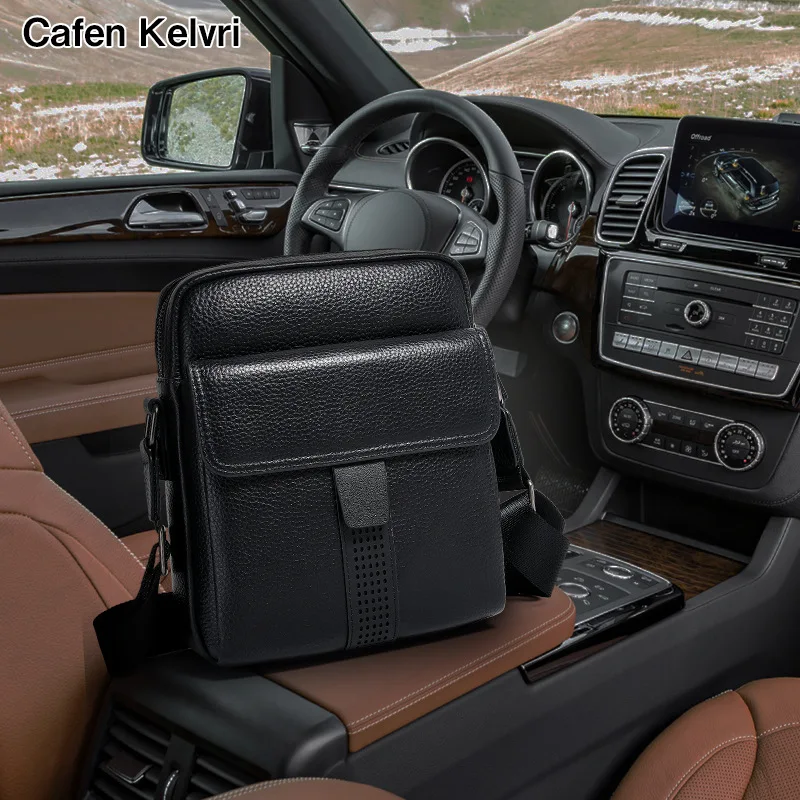 حقيبة ساعي أصلية حقائب جلدية للرجال مربعة متعددة الوظائف كتف راقية كاجوال للرجال ماركة كروس فاخرة