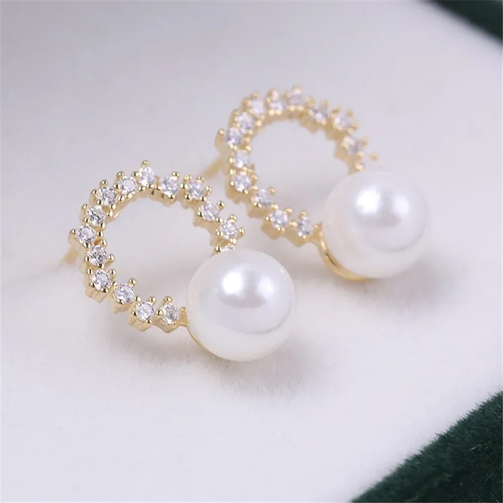S925 Sterling Silver Pearl Earring Settings DIY Jewelry Making Supplies Blank Earring Posts for Handcrafted Accessories No Pearl