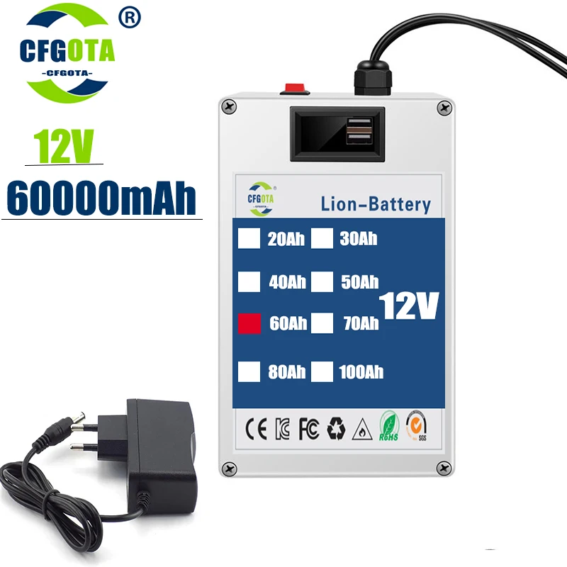 The latest DC 12V 30Ah lithium-ion AC rechargeable battery is a large capacity and multi-purpose rechargeable battery