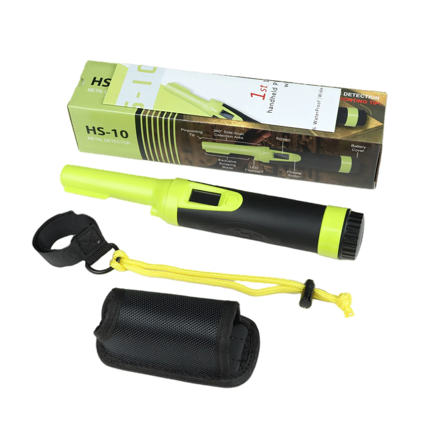 

Fully Waterproof LCD Display Handheld Metal Detector HS-10 Powerful High Sensitive Underwater Pinpointer Three Modes