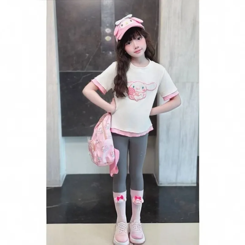 Sanrio Anime 주변 캐릭터 Kuromi Girls Jacket 2025 봄 신작 아동 셔츠 탑 소녀 베이비 멜로디 여름 셔츠 선물