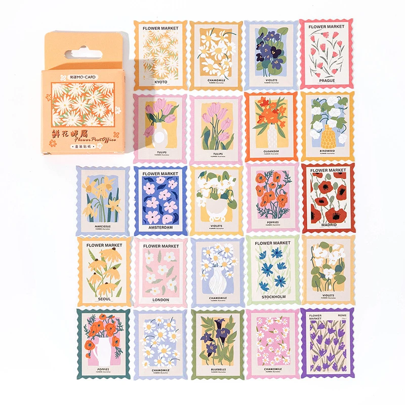46 Blatt Retro-Blumenaufkleber, Verschiedene Vintage-Blumenmuster für Literarische Tagebücher, Collagen und DIY-Projekte
