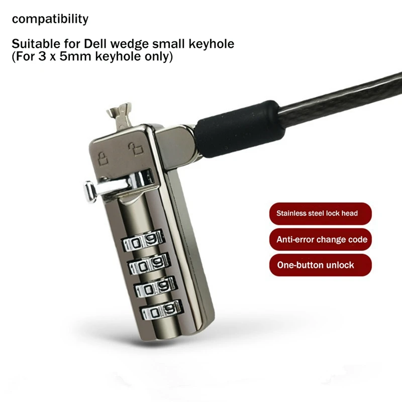 Laptop Lock Small Keyhole PC Lock Computer Anti-Theft Lock 7000 3X5mm Suitable For DELL Alien Spirit More Burning