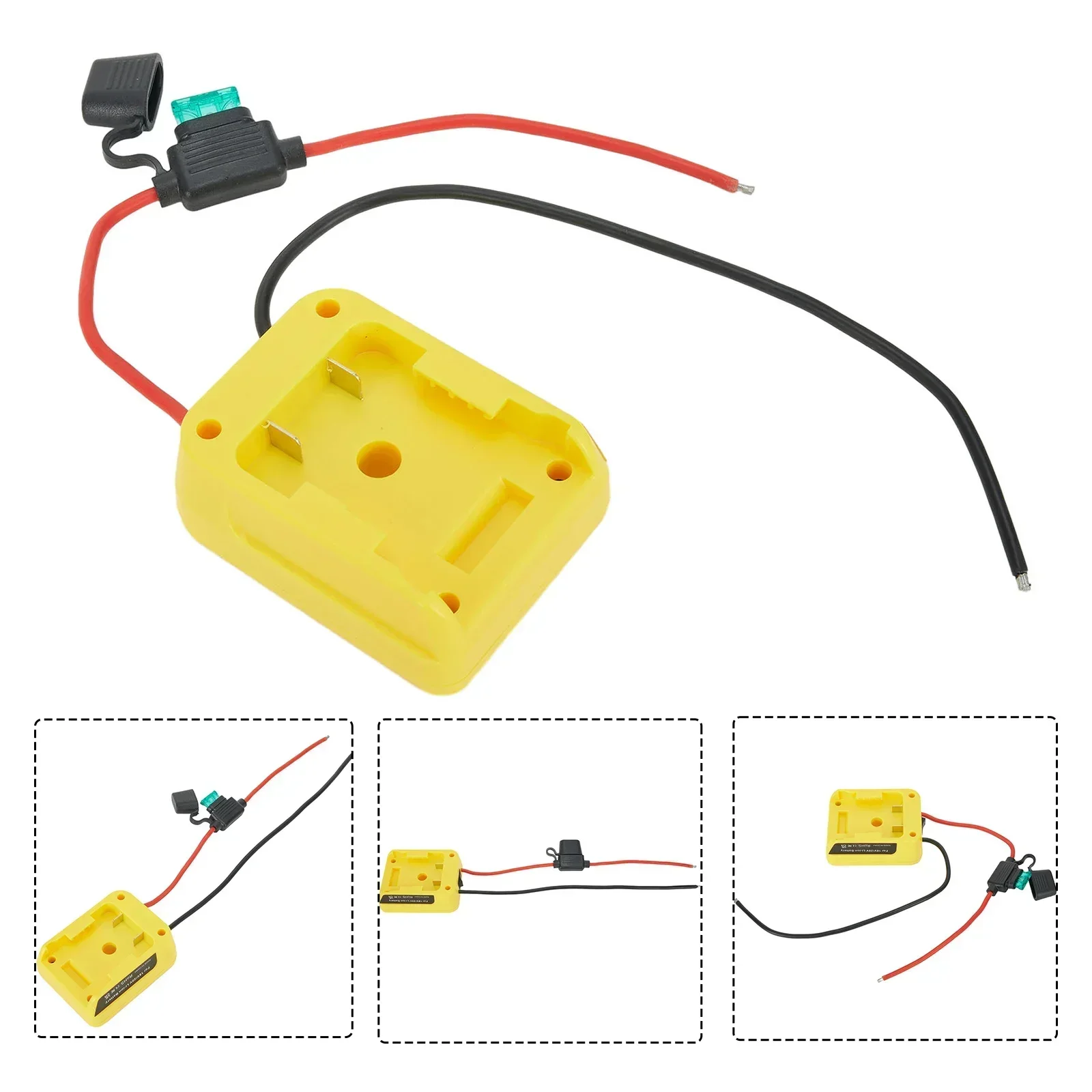 Adapter akumulatora z kablem bezpiecznikowym 12 Przełącznik do De-walt DCB200 18 V/20 V do DIY 2 Kabel wyjściowy do elektronarzędzi Akcesoria