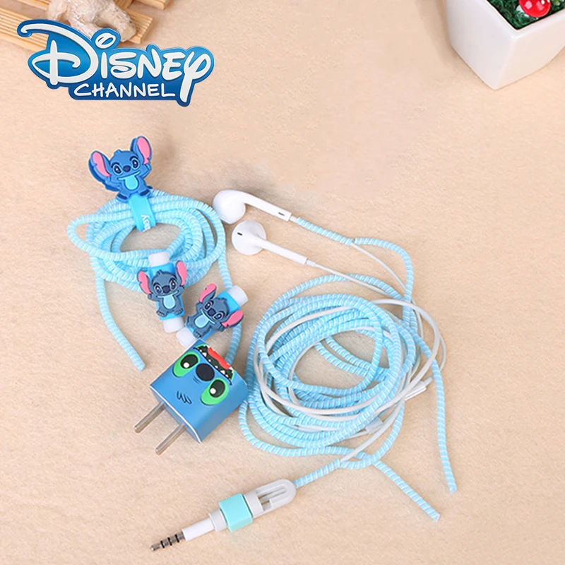 

Disney Stitch Iphone Charger Cable Protector Winder Charging Head Sticker Cartoon Figure Data Line Headphone Usb Protection Wire