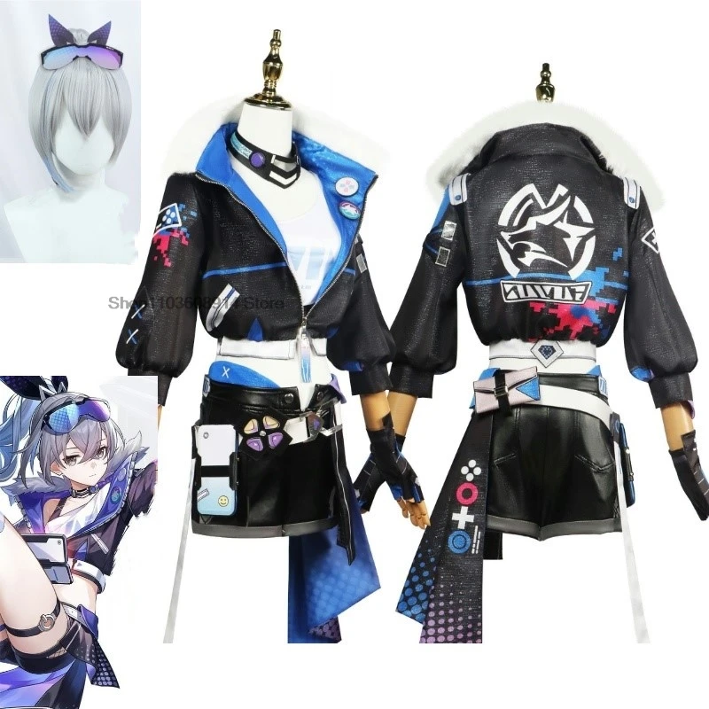 Silver Wolf Full Set Cosplay Costume Game Honkai Start Rail Silver Wolf Cosplay Costumes Wig Outfit Uniform With Accessories