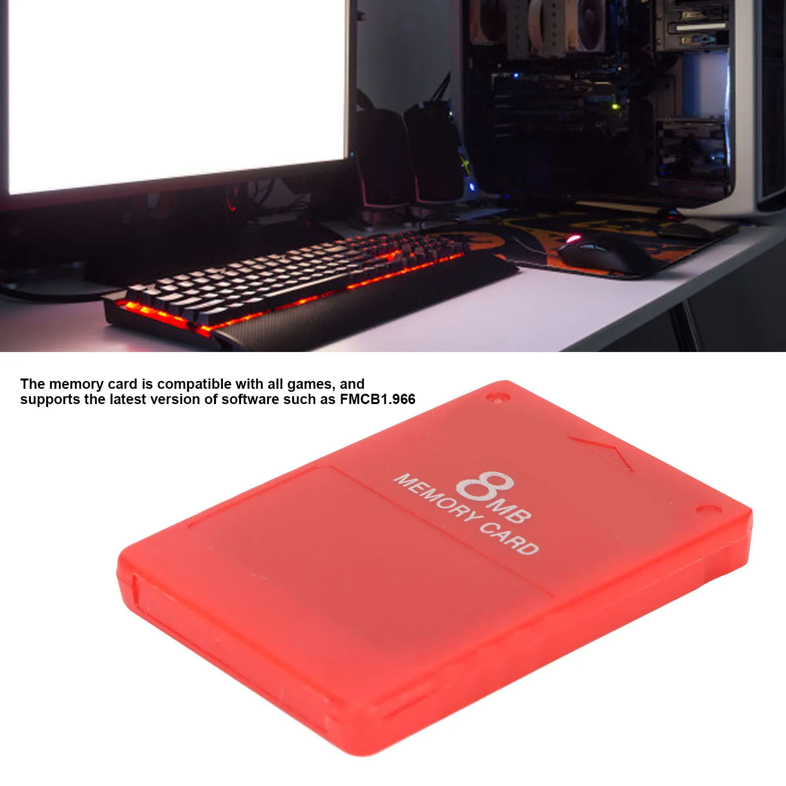 Tarjeta de memoria para PS2, tarjeta de memoria de 8MB para PS2, tarjeta de memoria de juego de alta velocidad de 8MB, compatible con FMCB1.966 y todos los juegos para tarjeta de memoria de PS2