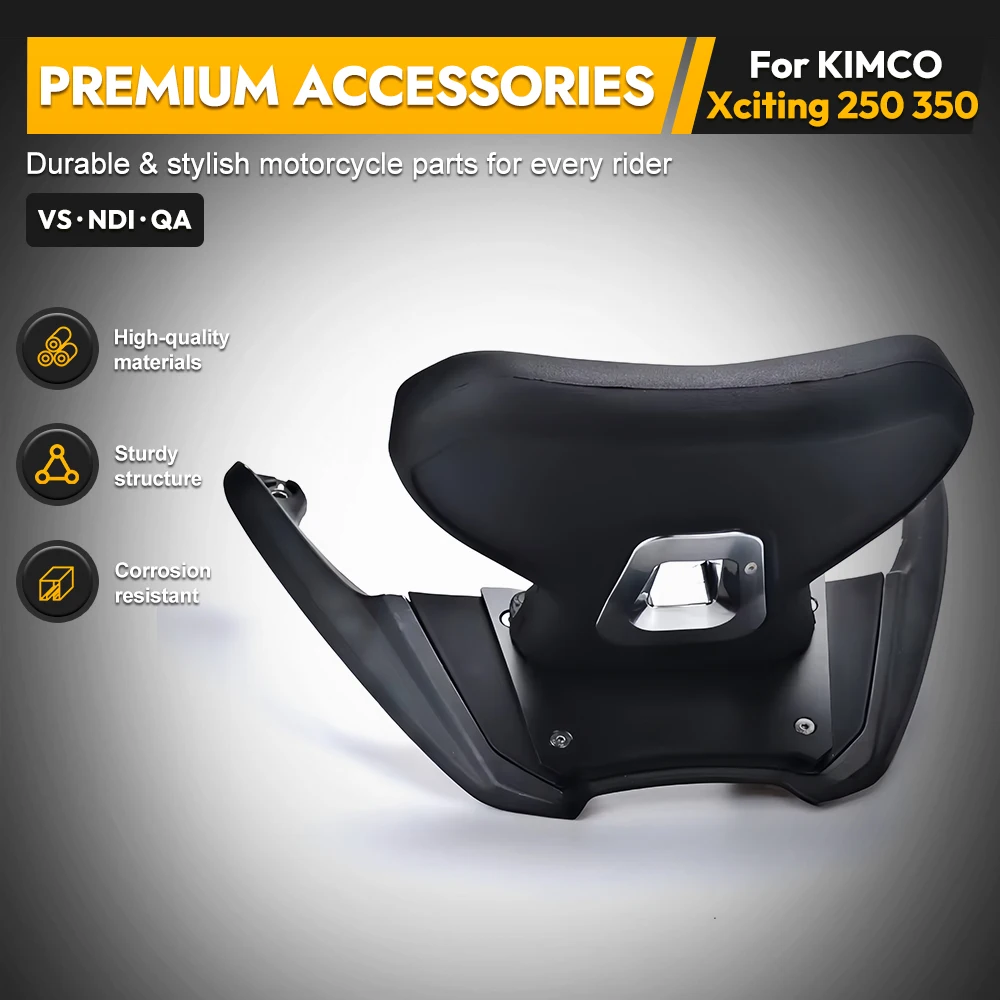 Motorcycle Rear Passenger Backrest Cushion Pad With Rest Mounting Hardware For KYMCO XCITING 250 350 Accessories