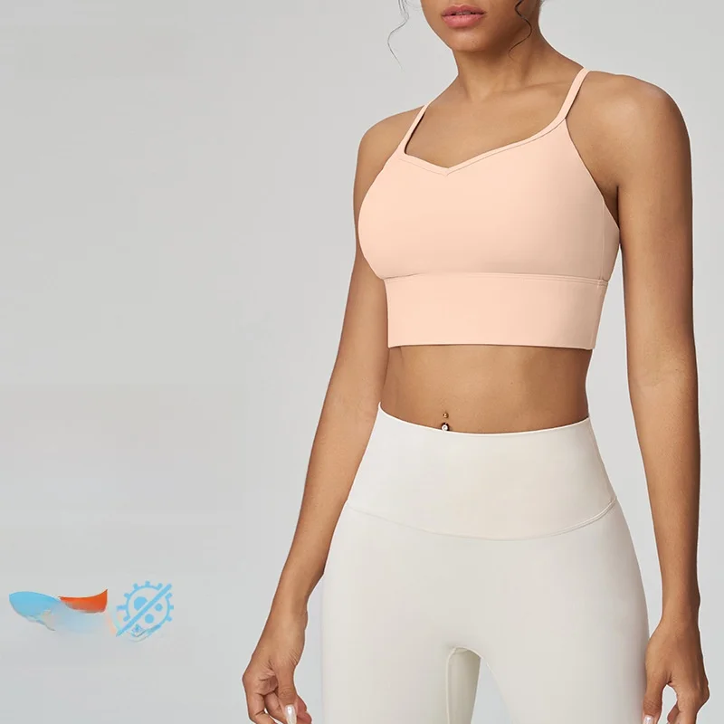 เสื้อชั้นในกีฬาสำหรับผู้หญิง Joomon แบบกระชับสูง ดีไซน์หลังเว้าลึกทรงวี เหมาะสำหรับโยคะและออกกำลังกาย ดีไซน์สวยงามแบบมีฟองน้ำในตัว