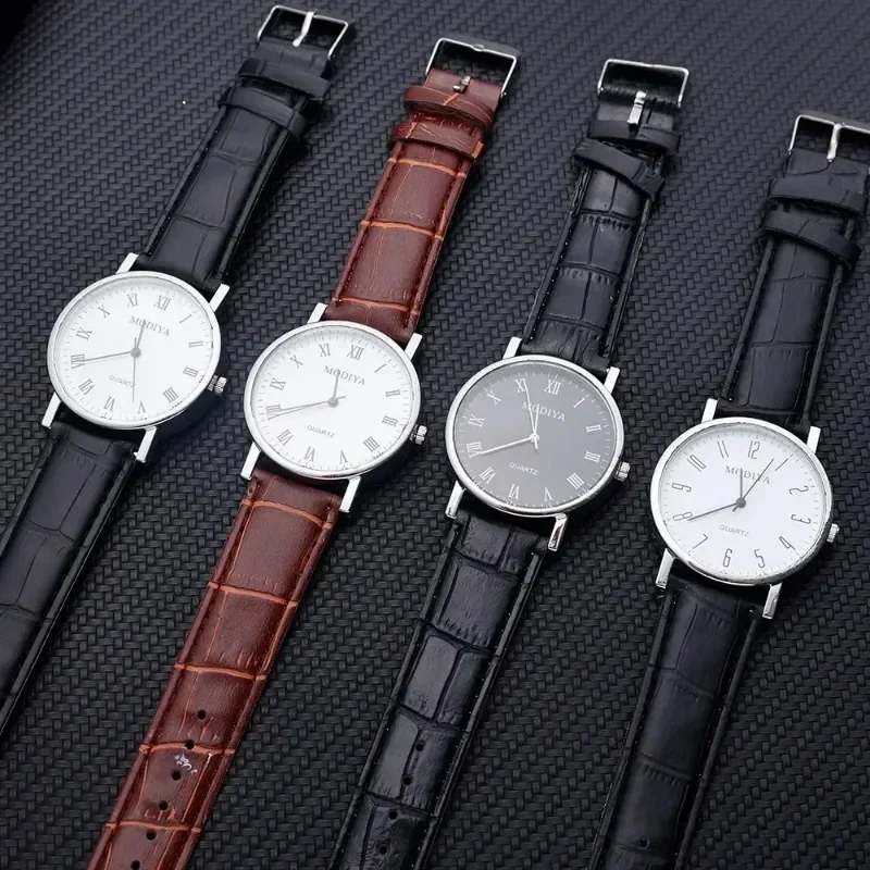 Men's Watches Business Wrist Watch Luxury Leather Strap Analog Watches Quartz Wristwatches Clock Men Women Casual Simple Watch