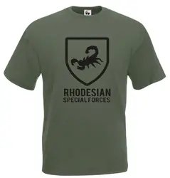 New High Quality Tee Shirt Grid Rhodesian T-Shirt Army Special Forces Military Cotton Summer Cotton T-shirt