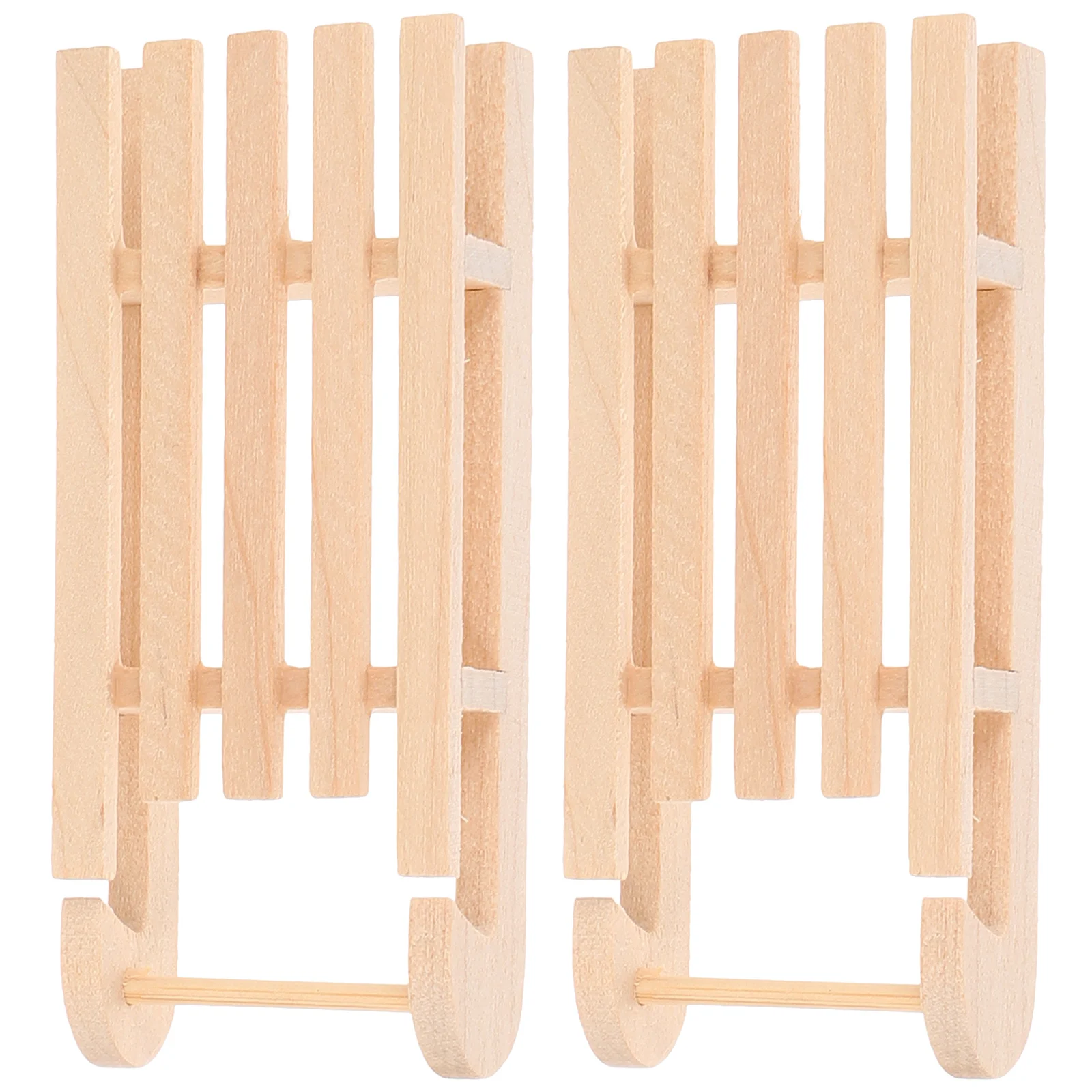 

2 Pcs Mini nament Wooden Toy Decorative Mini House Accessory Model Decor Car Decorations nament Wood Sleigh Christmas Sleigh
