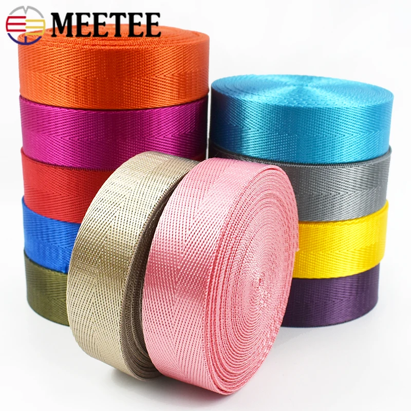 2/5/10M 25mm Meetee Nylon Gurtband Taschengurt Gewebtes Band 1mm Dicker Sicherheitsgurt Bandband Kleidung Schrägband Nähen Besätze Kit