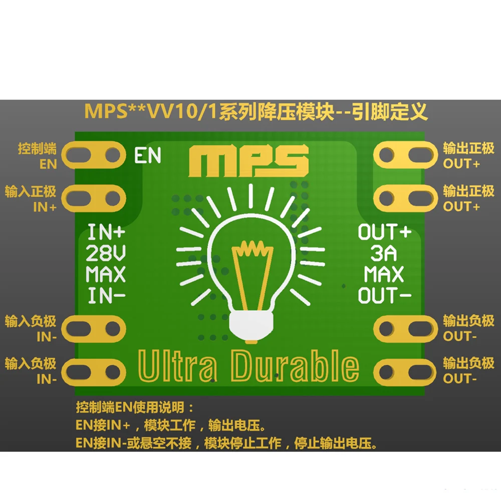 Módulo convertidor reductor de DC-DC MP1584 3A, 4,5 V- 24V a 1,2 V, 1,8 V, 2,5 V, 3V, 3,3 V, 4V, 5V, 7,4 V, 8V, 9V, 12V