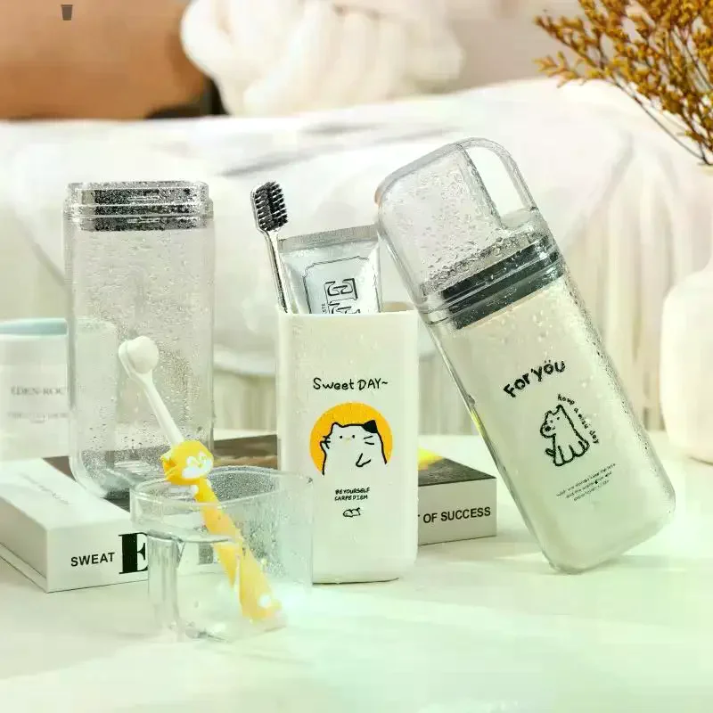 1Pcs Portable Toothbrush Toothpaste Storage Box Mouthwash Cup 3-in-one Travel Toothbrush Holder Bathroom Couple Toothbrush Cup