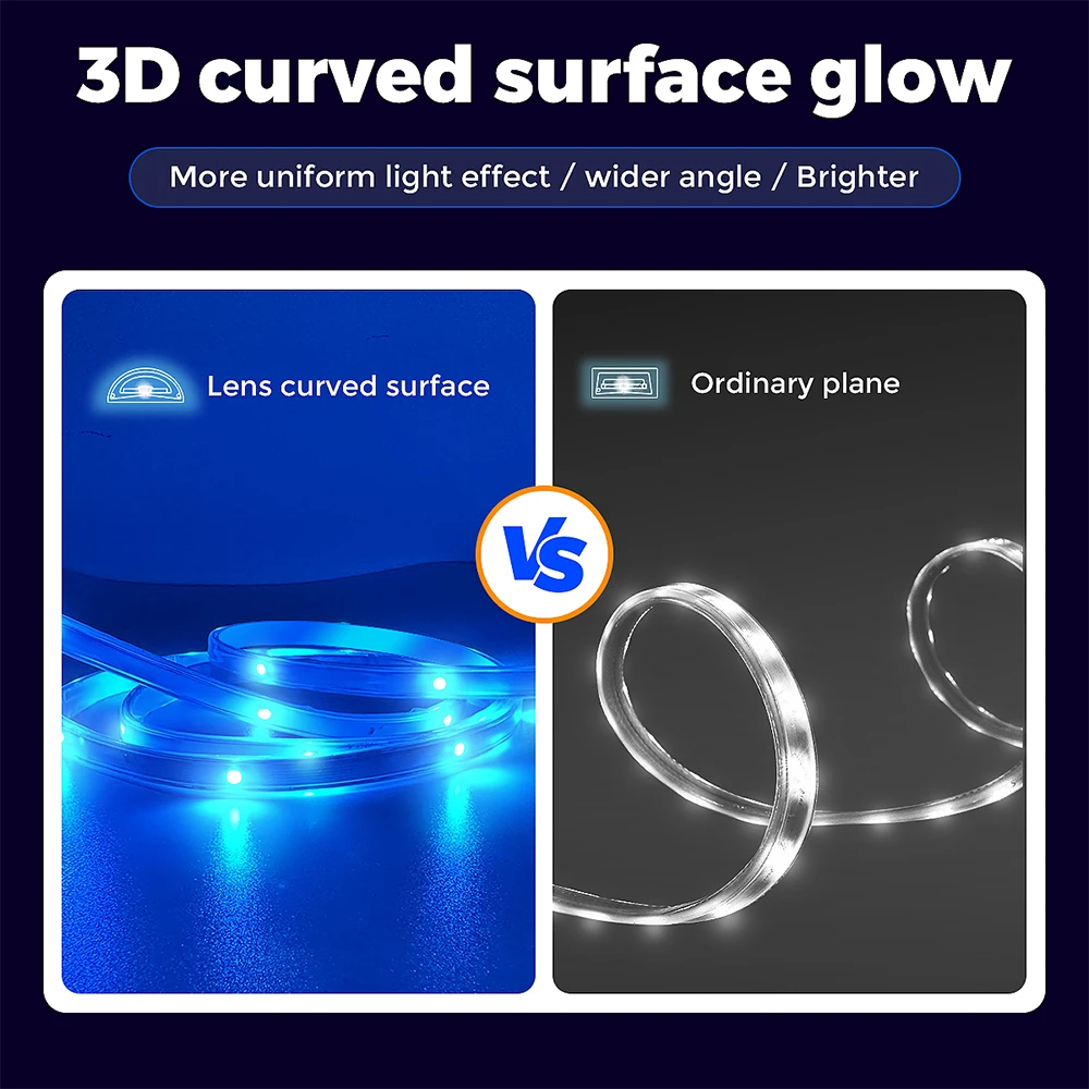 IP68 Waterproof LED Strip, SMD 5050 Color Changing Music Sync App Control LED Lights for Bedroom, Living Room, Dorms, Room Decor