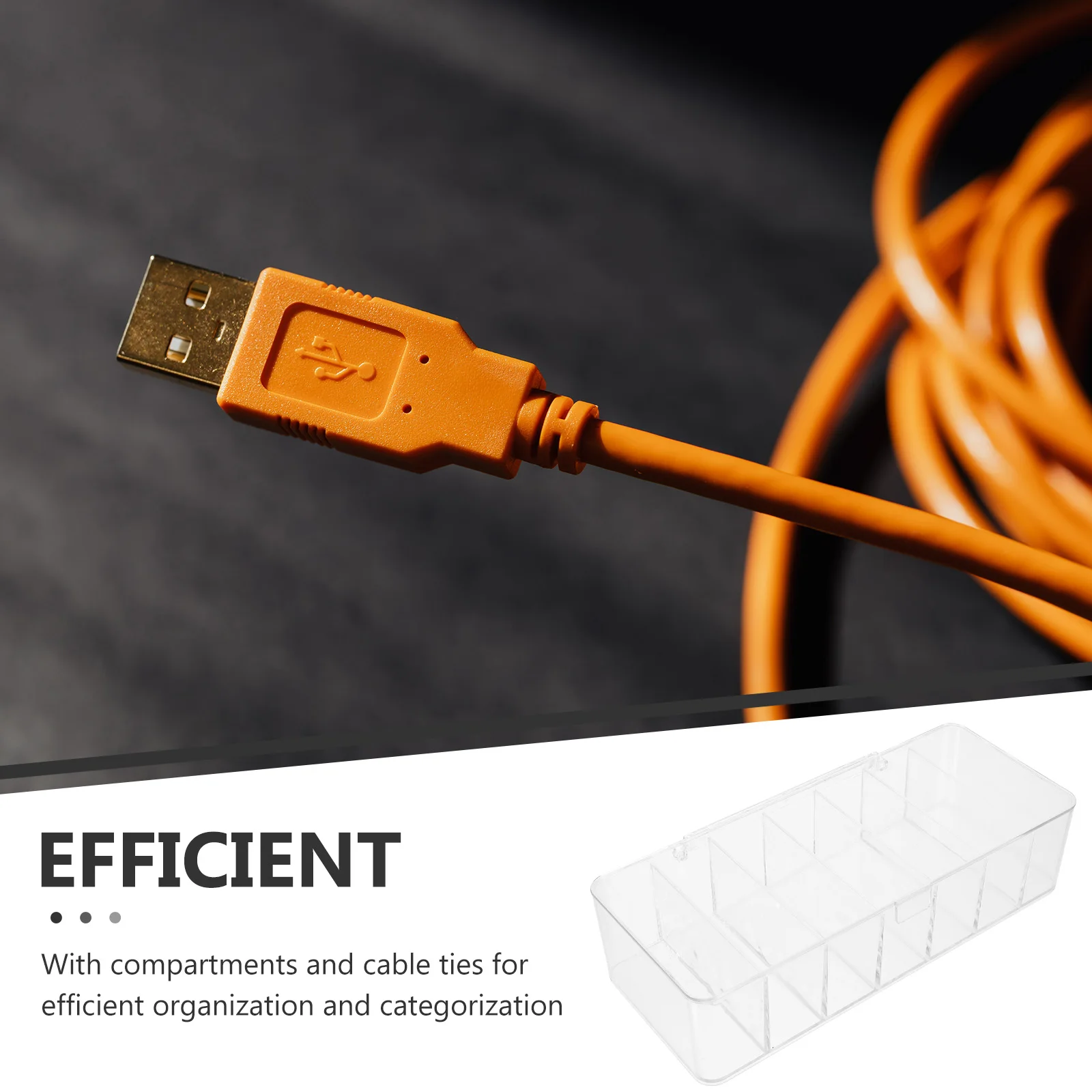 

Cable Storage Organizer Box Clear Design for Easy Access Categorization of Wires Chargers and Accessories Cable Management Box