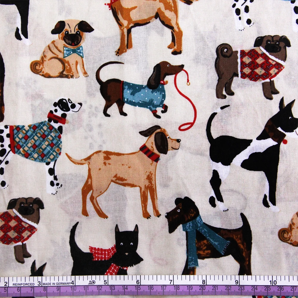 Dog Puppy Bones 50*145cm 100% Cotton Fabric Sewing Quilting Fabric Needlework Material DIY Handmade Patchework