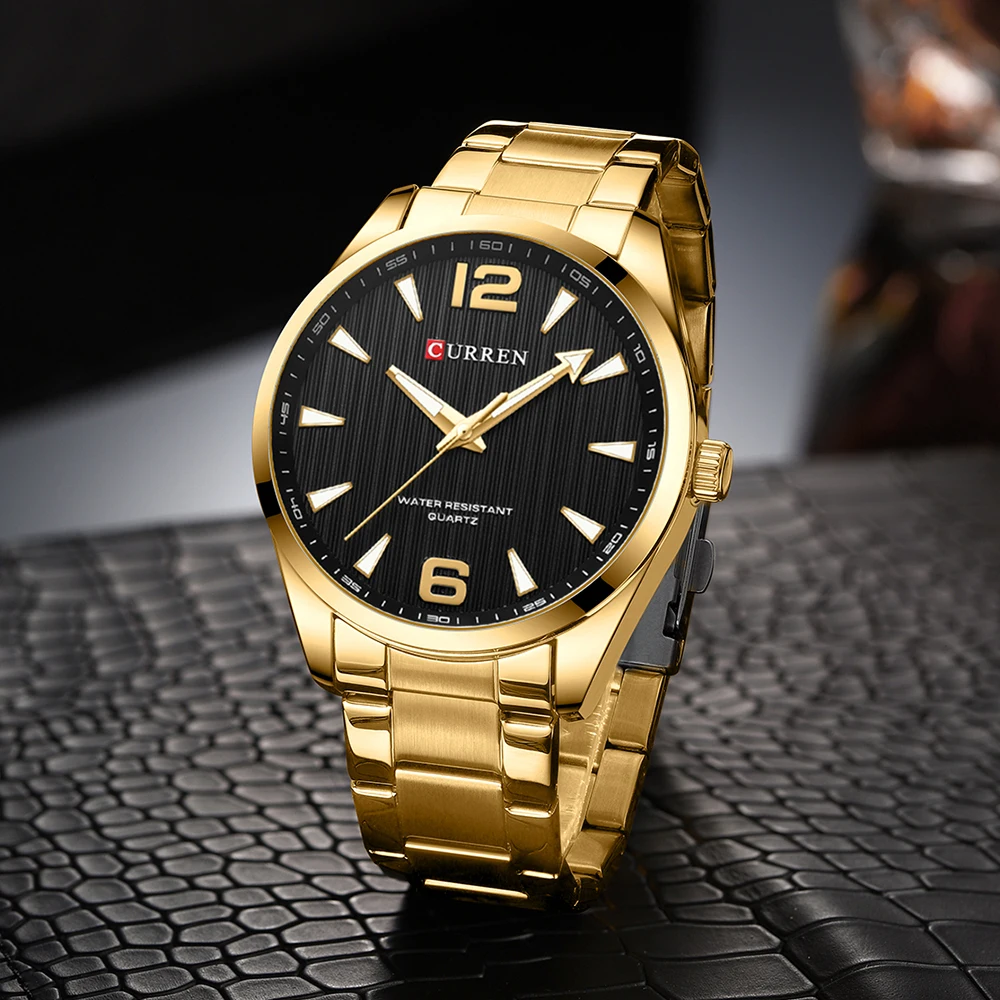 CURREN Fashion Brand Men\'s Watches with Luminous Hands Classy Business Stainless Steel Band Wristwatches for Male