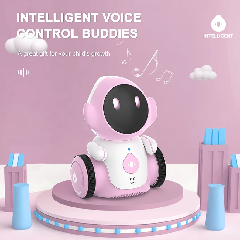 Robô Inteligente com Controle por Voz, Sensor de Toque, Cantando, Dança, Gravação, Repita, Inteligência, Smart Educational