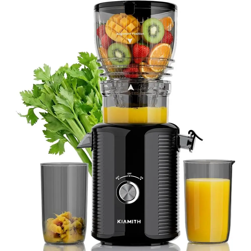 

300W Cold Press Juicer with 5.8 Large Feed Chute, Slow Masticating for High Yield Juice, Easy Clean, Family-Friendly, BPA-Free (