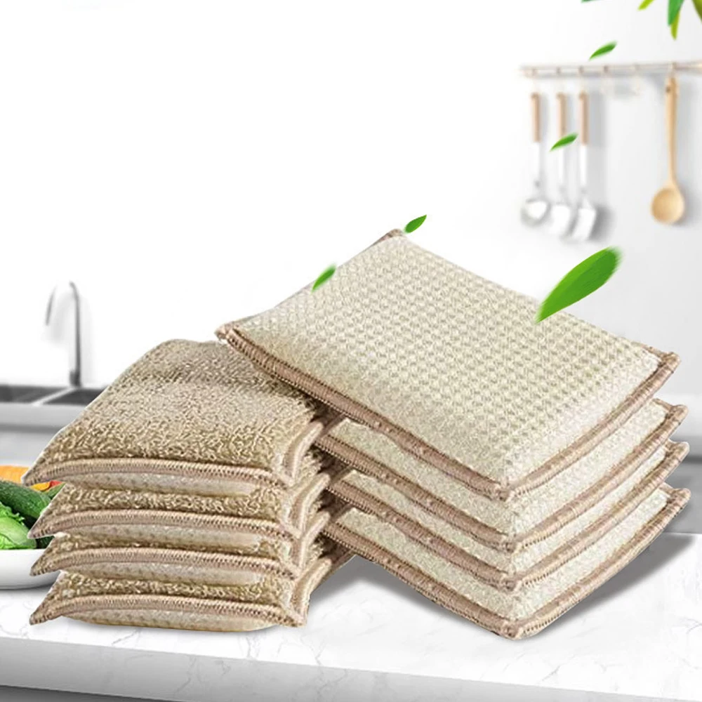 Breathable bamboo fiber strong water absorption efficient degreasing and decontamination mildew-proof high-elastic sponge Kitche