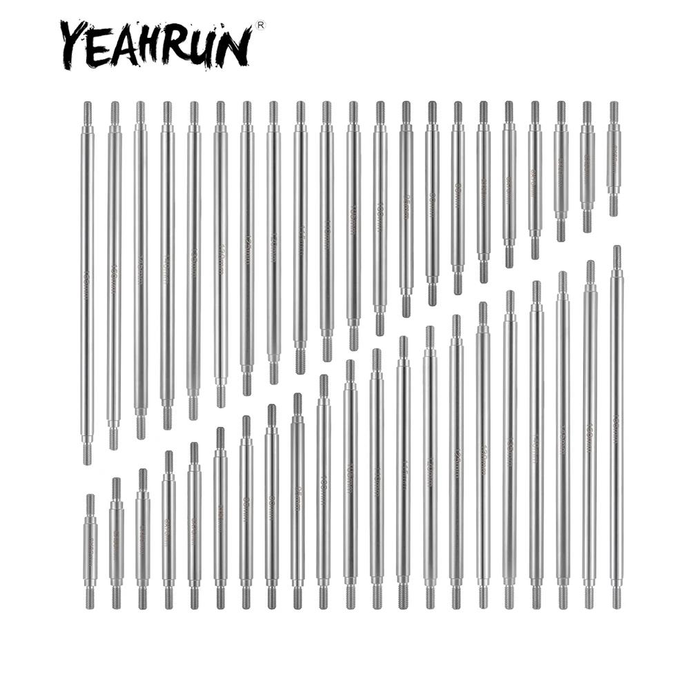 YEAHRUN 1 Pair Stainless Steel 50mm-155mm Pull Link for 1/10 RC Crawler Car Axial SCX10 Wraith TRX-4 TRX-6 D90 Parts