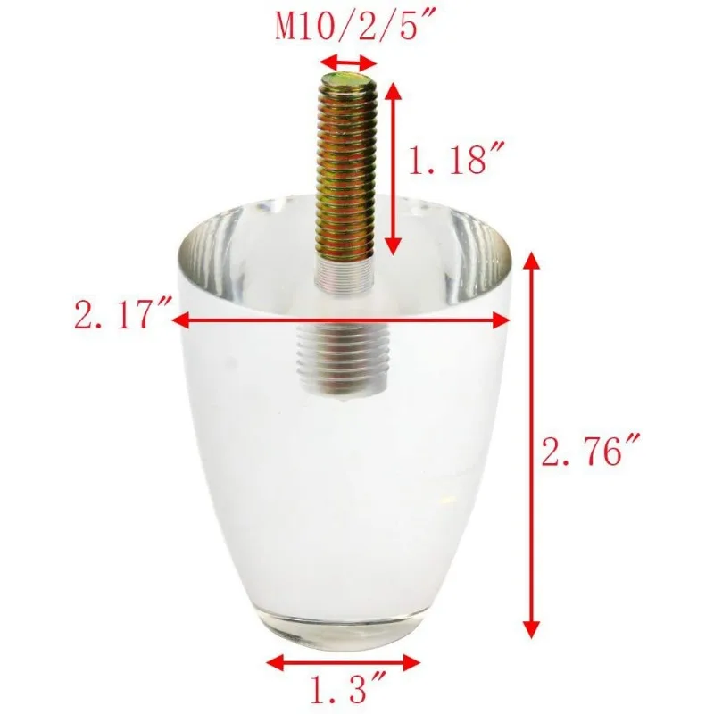 Naxilai อะคริลิคขาเฟอร์นิเจอร์ 2.76 นิ้วความสูงโซฟาขาโต๊ะ CLEAR DIY เปลี่ยนขาเก้าอี้-4pcs