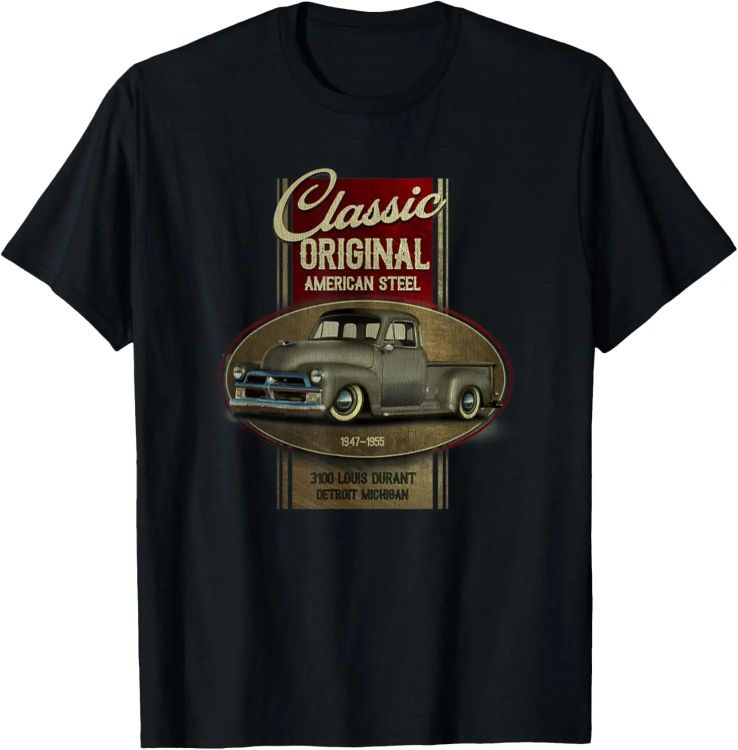 Vintage Classic Original American Old Pickup Truck 1940S Car T-Shirt 100% Cotton Trendy Y2K Short-Sleeve Tee-Soft, Quick-Drying,