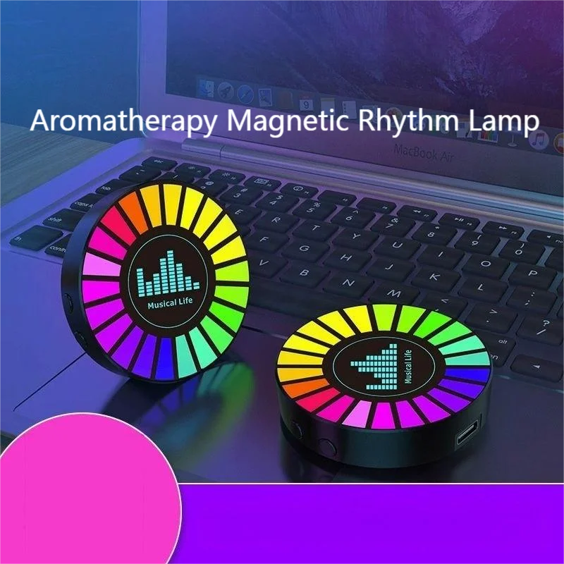 

Magnetic Rgb Car Voice-Activated Sound Pickup Atmosphere Light Rhythm Light Voice-Controlled Colorful Light Family Party Active