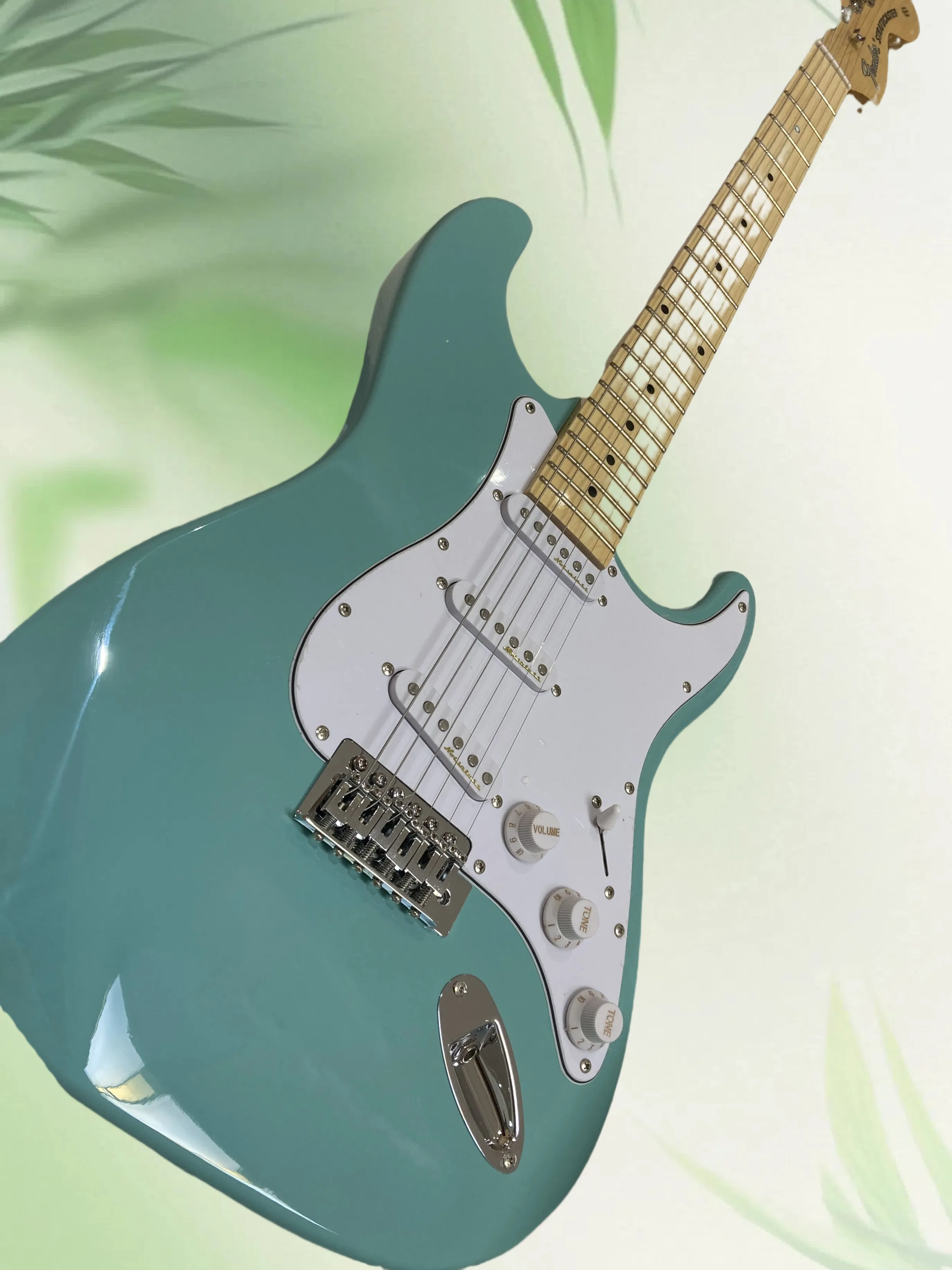 Enviar mañana cuerpo personalizado guitarra eléctrica diapasón de arce