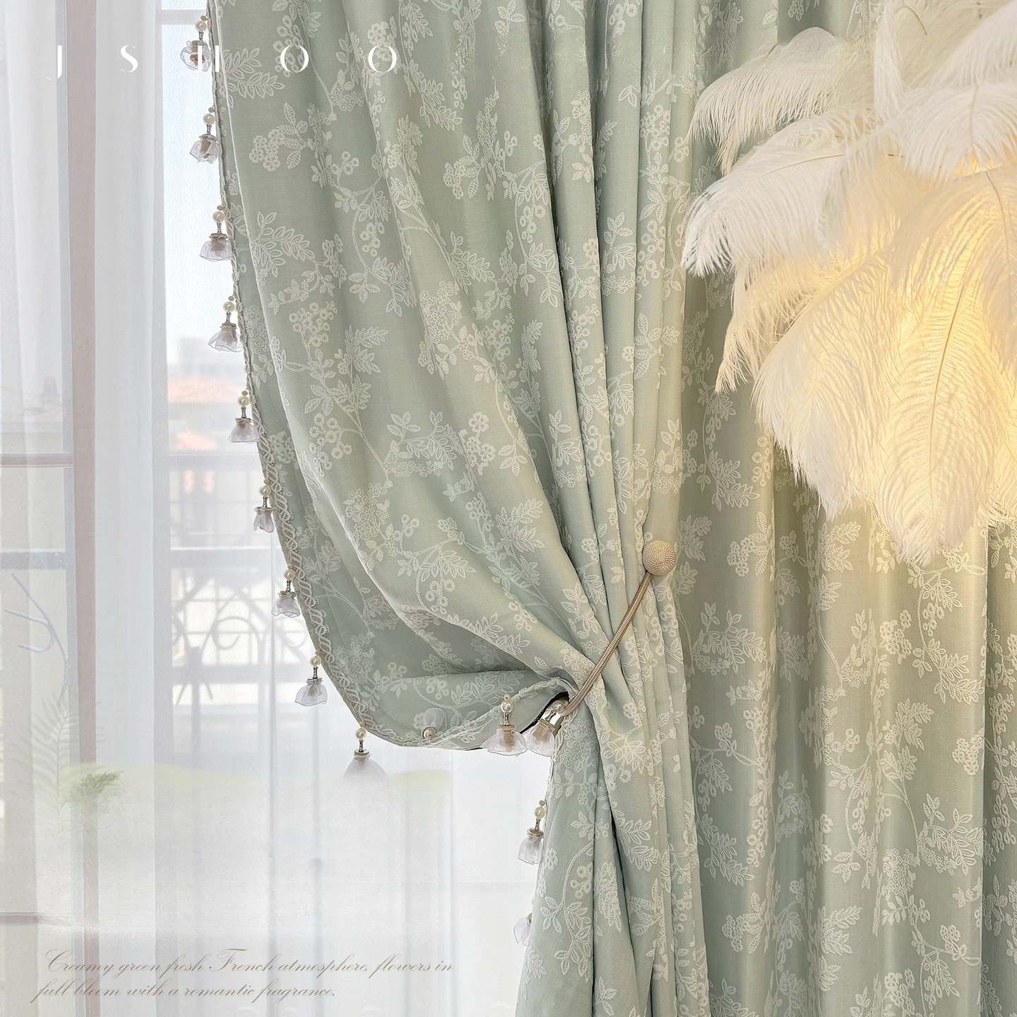 French High-end Three-dimensional Embroidery High-quality Blackout Curtain Cloth Bedroom Living Room Wedding Decoration Curtain