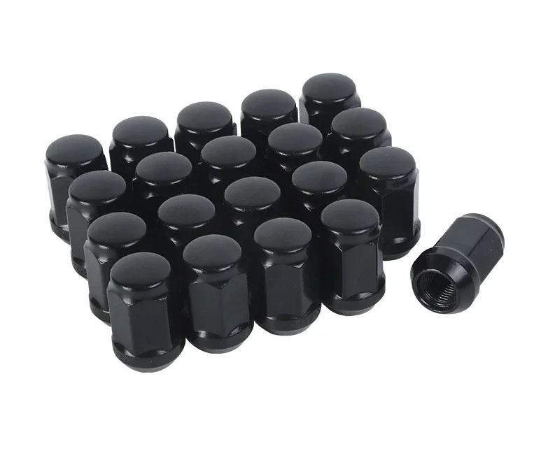 4pcs 35mm Height Car Wheel Nut m14x1.5 m12x1.5 Lug Nuts Black 3/4